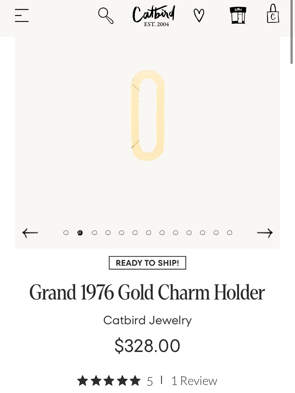 Catbird Grand 1976 Collar and 1976 charm holder - Picture 3 of 9